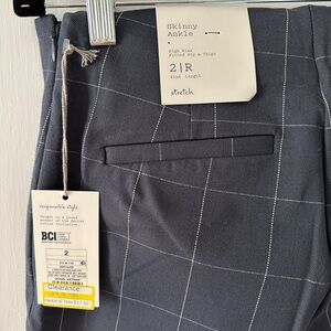 Navy Blue Plaid Pants